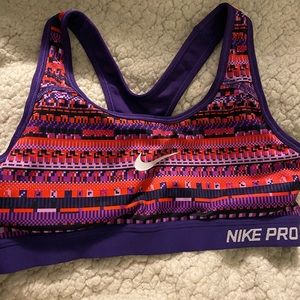Nike Pro Purple and Red Sports Bra